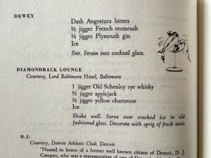 First appearance of the Diamondback cocktail in print